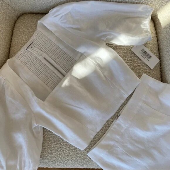 NWT Reformation Yucca Linen Two Piece Skirt Set White Size 0 - Picture 5 of 16